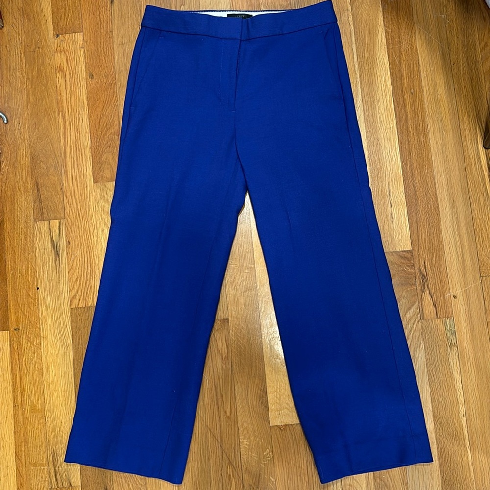 Size 2 J. Crew Cobalt Blue Cropped tailored pant